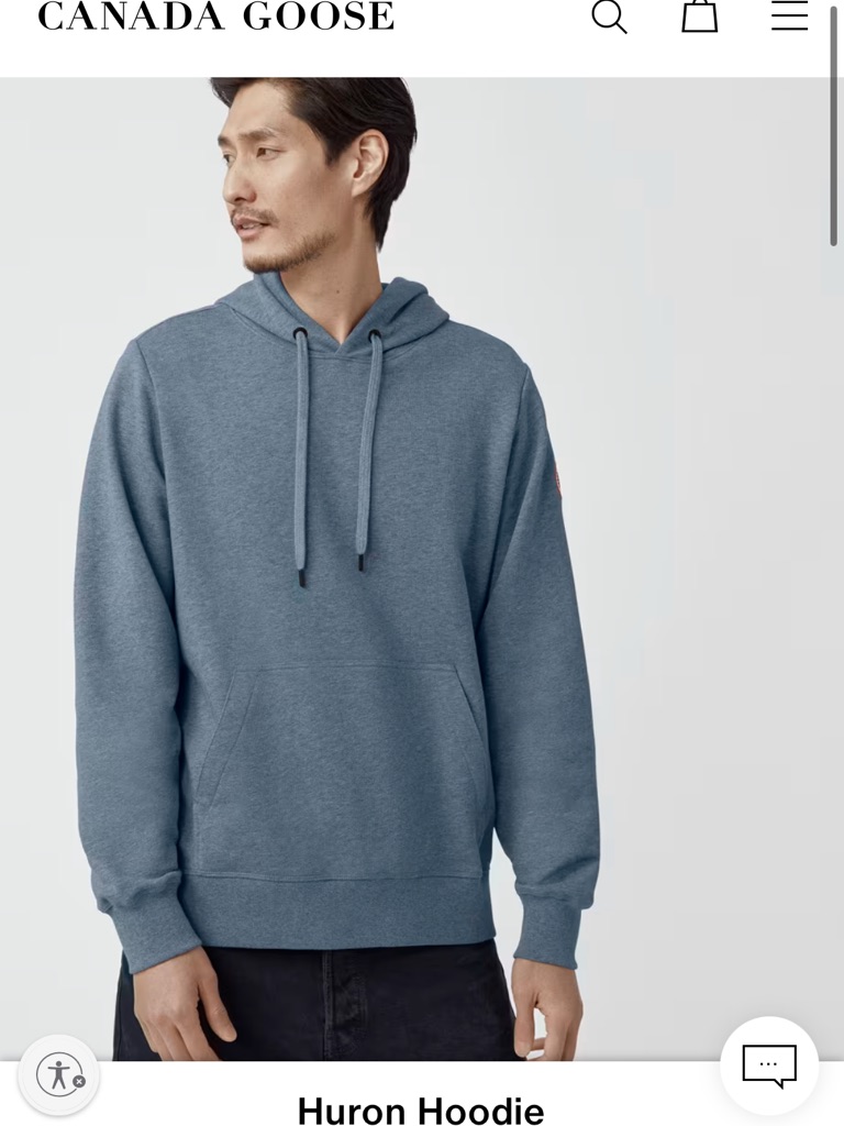 Canada Goose Huron Hoodie - Light Ozone Blue With Black Patch Nwt